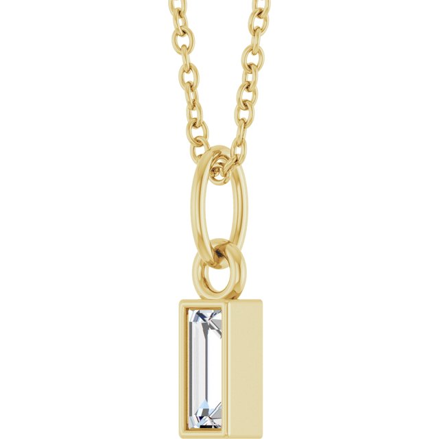 14K Yellow 1/6 CT Natural Diamond Bezel-Set 16-18" Necklace