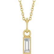 14K Yellow 1/6 CT Lab-Grown Diamond Bezel-Set 16-18" Necklace