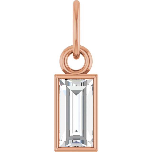 14K Rose 3/8 CT Natural Diamond Bezel-Set Pendant