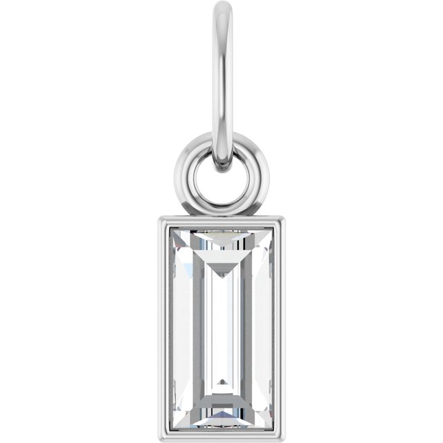 Sterling Silver 3/8 CT Natural Diamond Bezel-Set Pendant