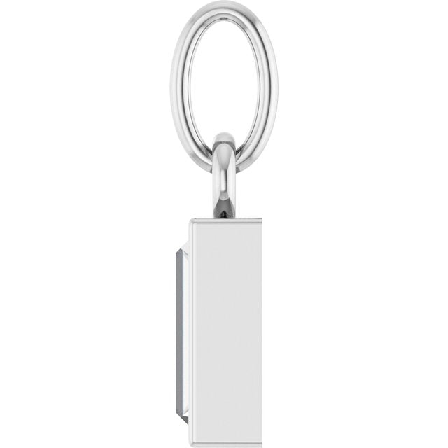 14K White 3/8 CT Natural Diamond Bezel-Set Pendant