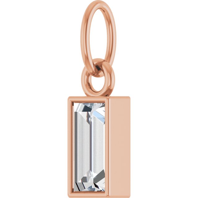 14K Rose 3/8 CT Natural Diamond Bezel-Set Pendant
