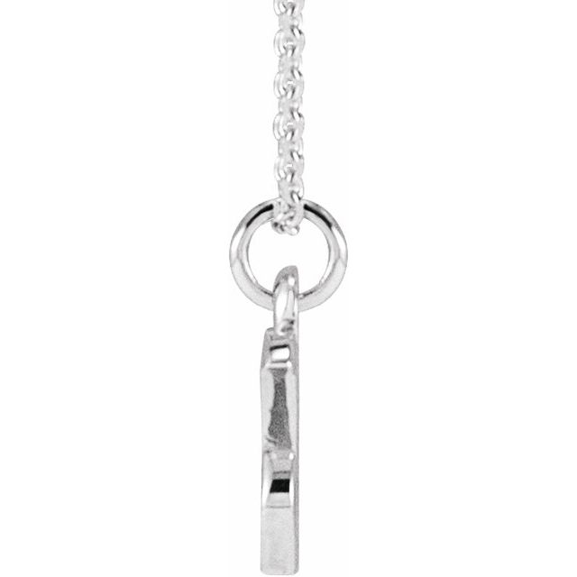 14K White Petite Initial X 16" Necklace
