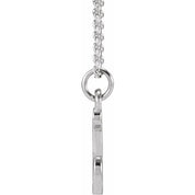 14K White Petite Initial I 16" Necklace