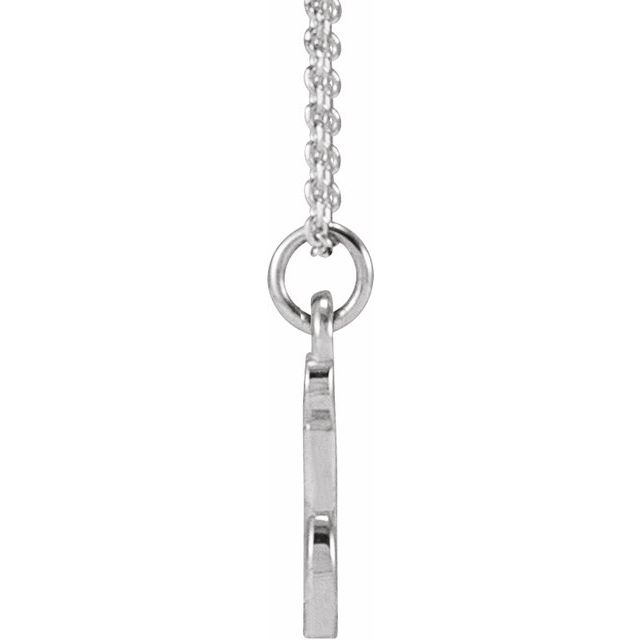 14K White Petite Initial I 16" Necklace