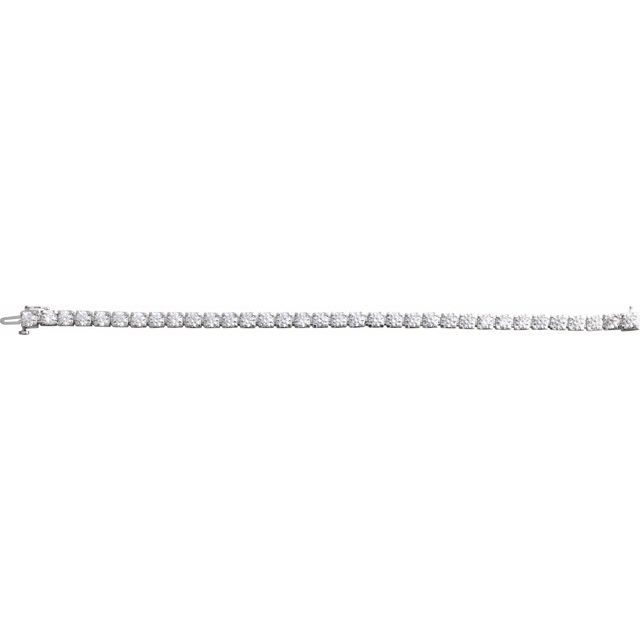 14K White 10 CTW Lab-Grown Diamond Line 7 1/4" Bracelet