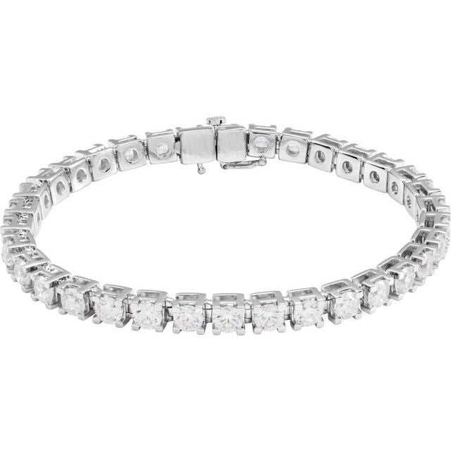 14K White 8 CTW Lab-Grown Diamond Line 7 1/4" Bracelet