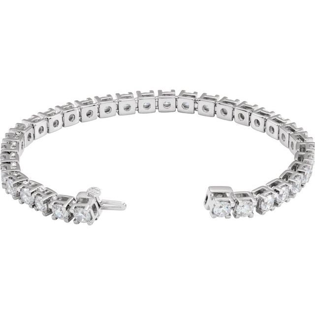 14K White 8 CTW Lab-Grown Diamond Line 7 1/4" Bracelet