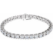14K White 10 CTW Lab-Grown Diamond Line 7 1/4" Bracelet