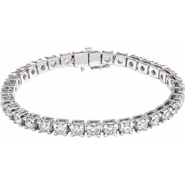 14K White 10 CTW Lab-Grown Diamond Line 7 1/4" Bracelet