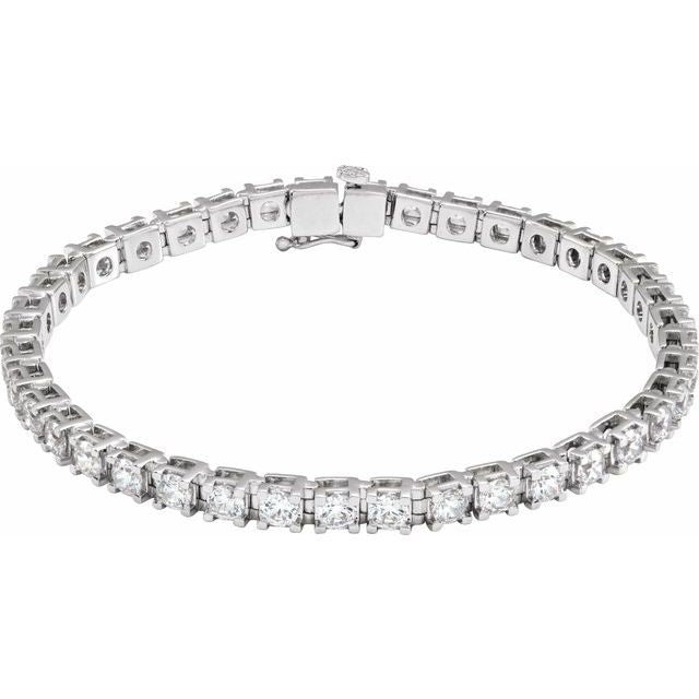 14K White 6 CTW Lab-Grown Diamond Link 7 1/4" Bracelet