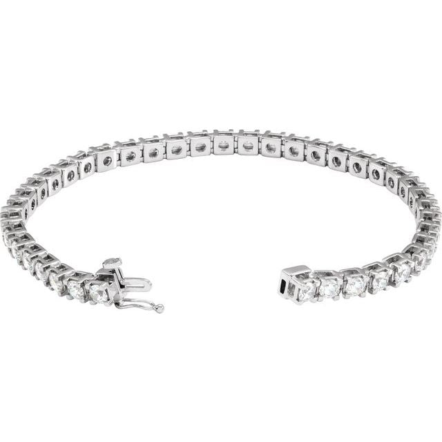 14K White 6 CTW Lab-Grown Diamond Link 7 1/4" Bracelet