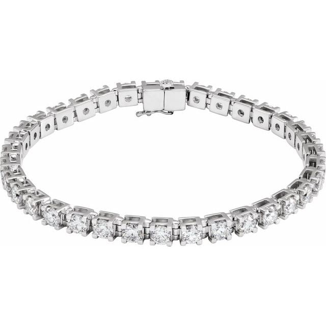 14K White 8 CTW Lab-Grown Diamond Line 7 1/4" Bracelet