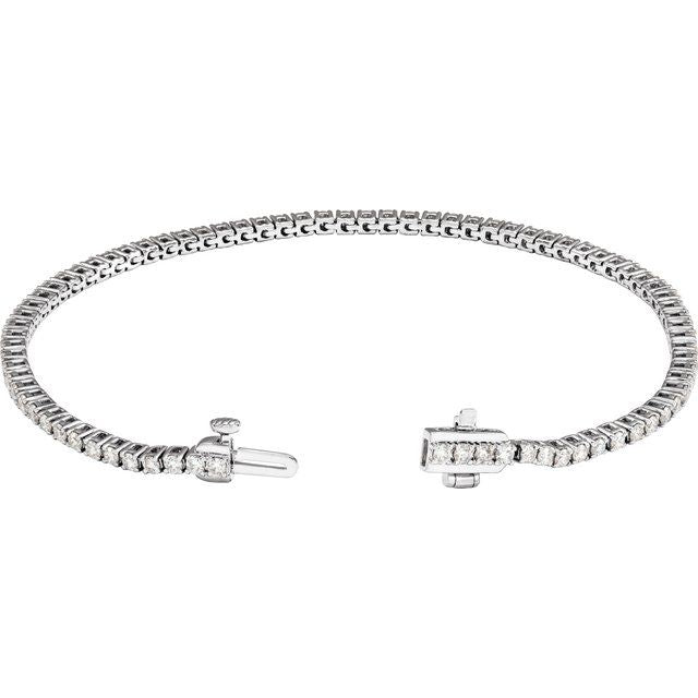 14K White 2 CTW Lab-Grown Diamond Line 7" Bracelet
