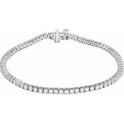 14K White 3 CTW Lab-Grown Diamond Line 7" Bracelet
