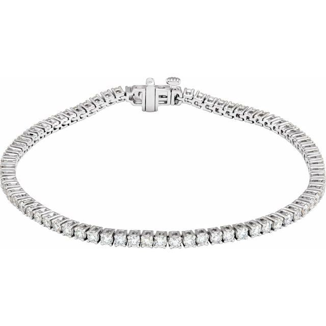 14K White 3 CTW Lab-Grown Diamond Line 7" Bracelet
