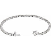 14K White 3 CTW Lab-Grown Diamond Line 7" Bracelet