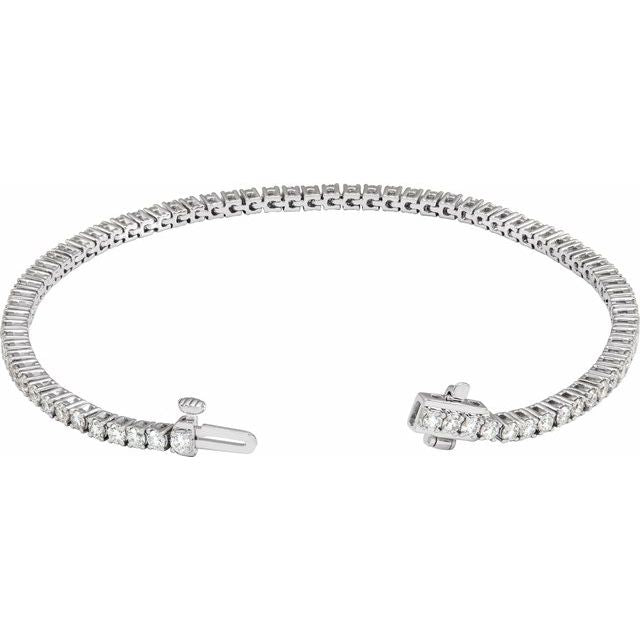 14K White 3 CTW Lab-Grown Diamond Line 7" Bracelet