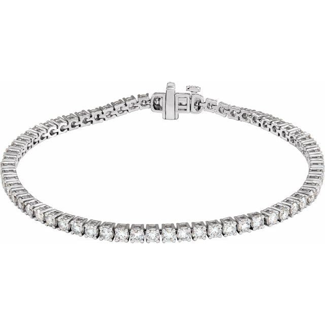 14K White 4 CTW Lab-Grown Diamond Line 7" Bracelet