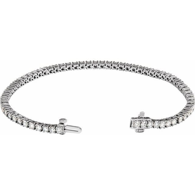 14K White 4 CTW Lab-Grown Diamond Line 7" Bracelet