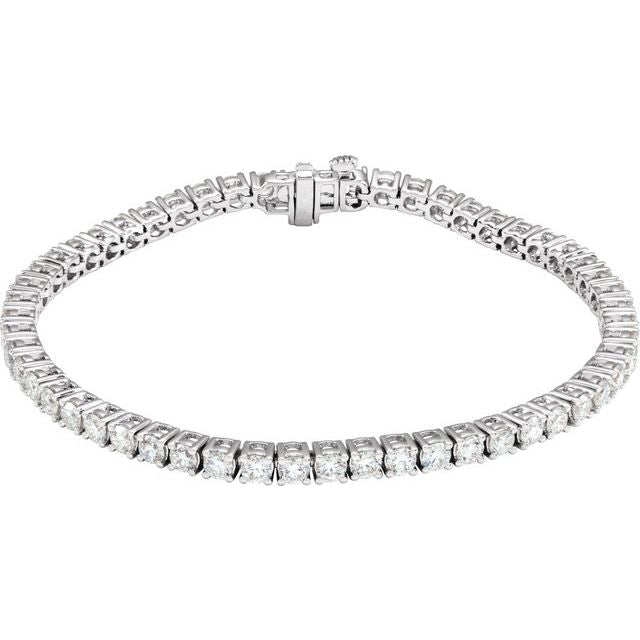14K White 5 CTW Lab-Grown Diamond Line 7" Bracelet