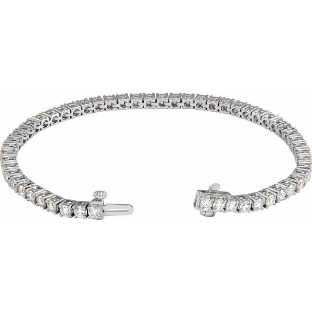 14K White 5 CTW Lab-Grown Diamond Line 7" Bracelet