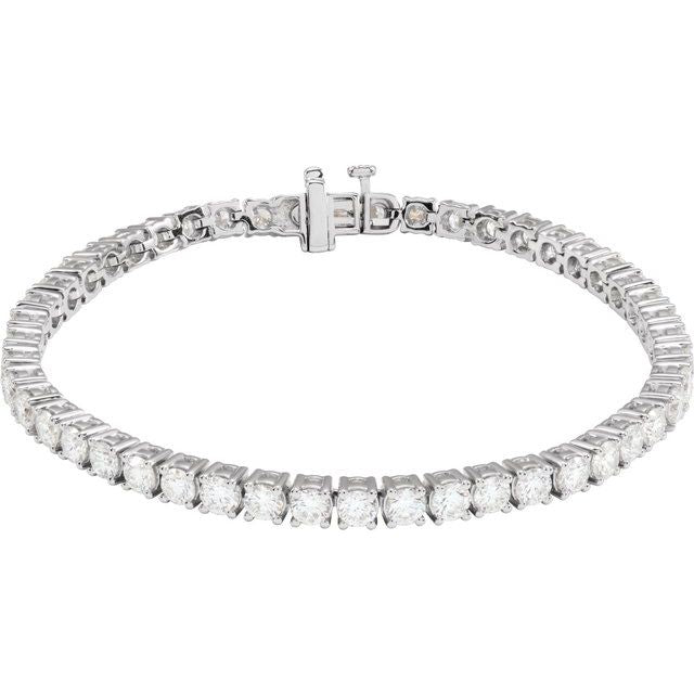 14K White 7 CTW Lab-Grown Diamond Line 7" Bracelet