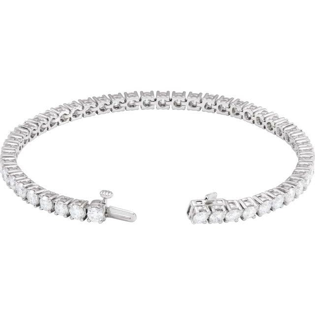 14K White 7 CTW Lab-Grown Diamond Line 7" Bracelet