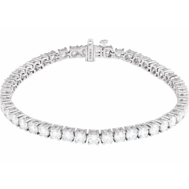 14K White 8 CTW Lab-Grown Diamond Line 7" Bracelet