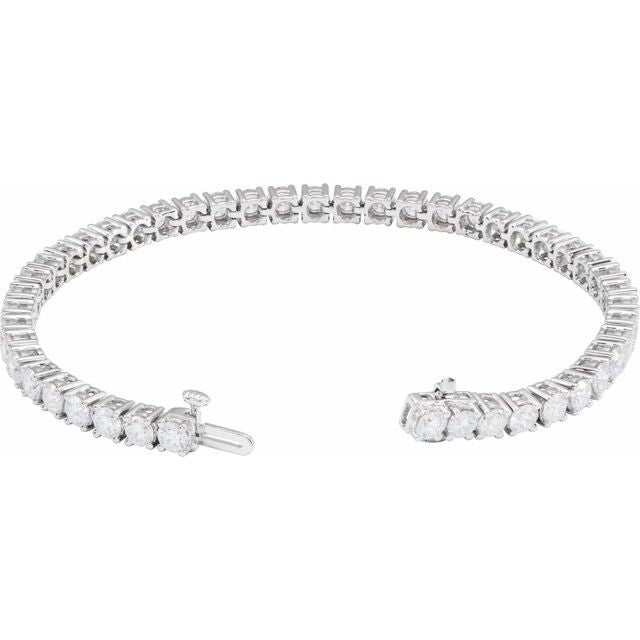 14K White 8 CTW Lab-Grown Diamond Line 7" Bracelet