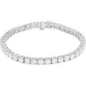 14K White 10 CTW Lab-Grown Diamond Line 7" Bracelet