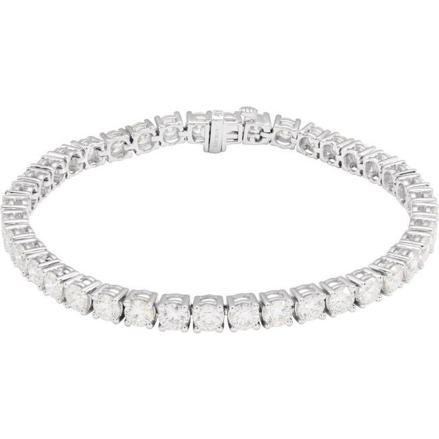 14K White 10 CTW Lab-Grown Diamond Line 7" Bracelet
