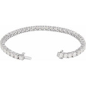 14K White 10 CTW Lab-Grown Diamond Line 7" Bracelet