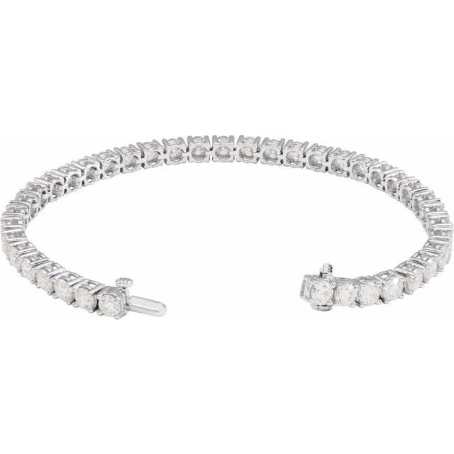 14K White 10 CTW Lab-Grown Diamond Line 7" Bracelet