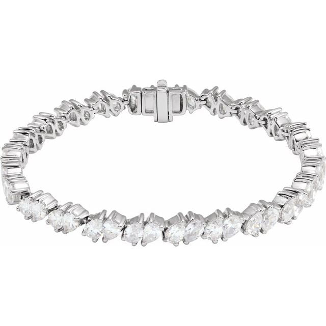 14K White Lab-Grown Diamond Line Bracelet 9 1/2 CTW - BRC970:LG601:P