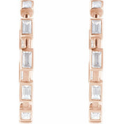 14K Rose 1 1/4 CTW Lab-Grown Diamond 24.5 mm Hoop Earrings