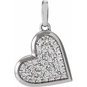 14K White 1/4 CTW Natural Diamond Heart Pendant