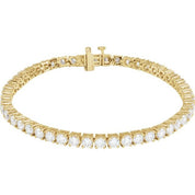 14K Yellow 7 CTW Lab-Grown Diamond Line 7" Bracelet