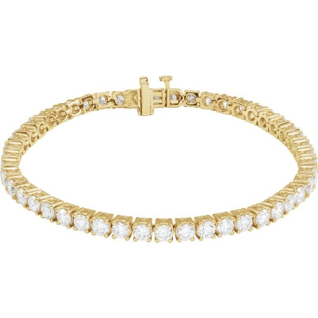 14K Yellow 7 CTW Lab-Grown Diamond Line 7" Bracelet