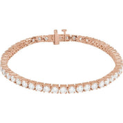 14K Rose 7 CTW Lab-Grown Diamond Line 7" Bracelet