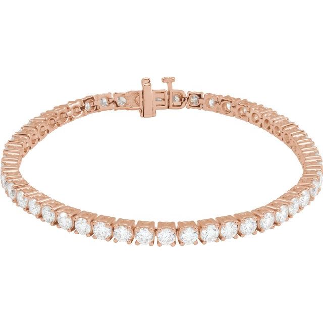 14K Rose 7 CTW Lab-Grown Diamond Line 7" Bracelet