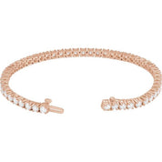 14K Rose 6 CTW Lab-Grown Diamond Line 7" Bracelet