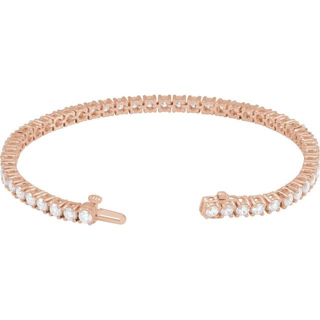 14K Rose 6 CTW Lab-Grown Diamond Line 7" Bracelet