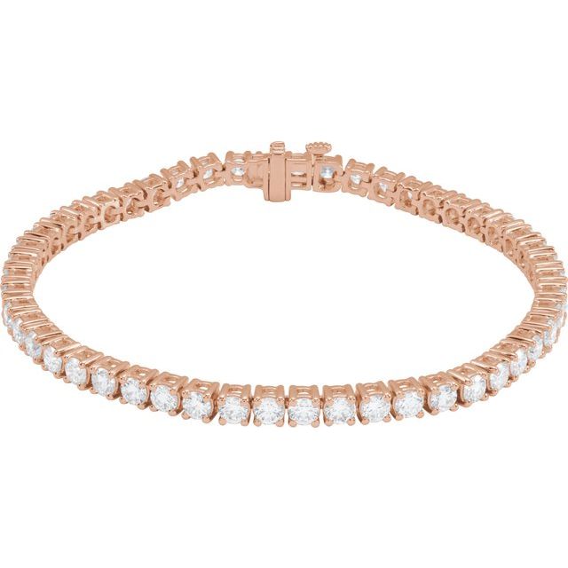 14K Rose 6 CTW Lab-Grown Diamond Line 7" Bracelet