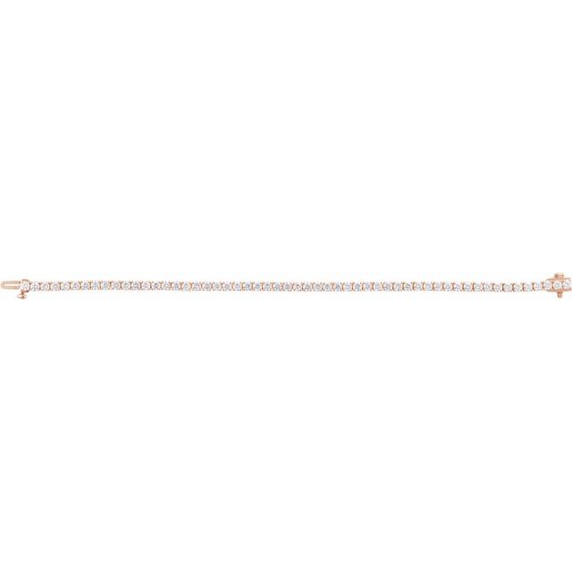 14K Rose 5 CTW Lab-Grown Diamond Line 7" Bracelet