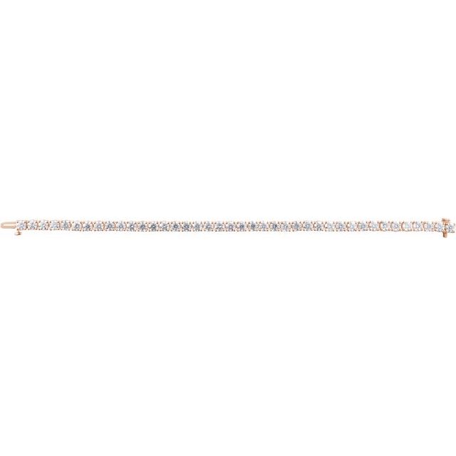 14K Rose 10 CTW Lab-Grown Diamond Line 7" Bracelet
