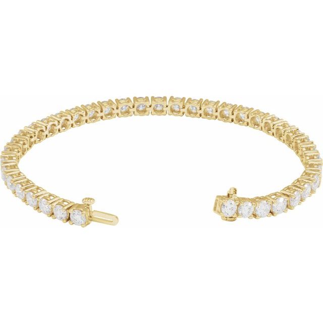 14K Yellow 10 CTW Lab-Grown Diamond Line 7" Bracelet