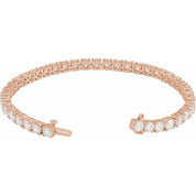14K Rose 10 CTW Lab-Grown Diamond Line 7" Bracelet