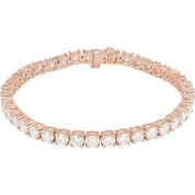 14K Rose 10 CTW Lab-Grown Diamond Line 7" Bracelet