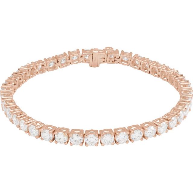 14K Rose 10 CTW Lab-Grown Diamond Line 7" Bracelet